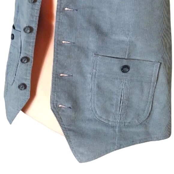 Levi's 70s Wildfire Sportswear Blue Corduroy Button Up Vest *Fits like S/ M - Picture 11 of 16